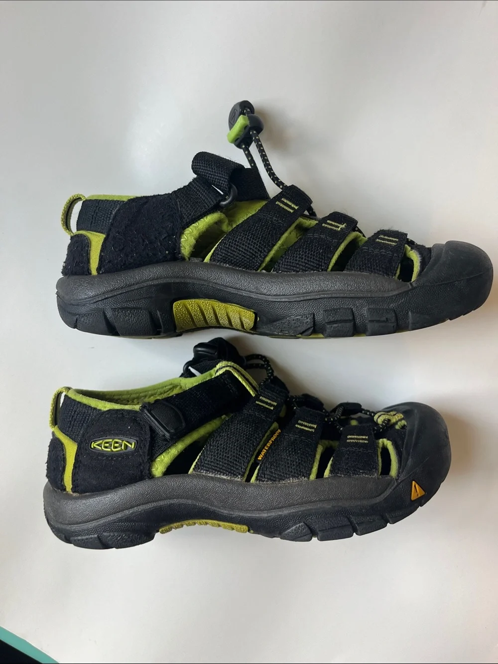 Keen Kids Black Sandals with Lime Accents